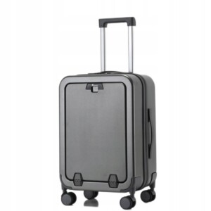 Walizka podróżna na kółkach kabinowa czarna laptop abs zamek na kod 38l - miniatura 2