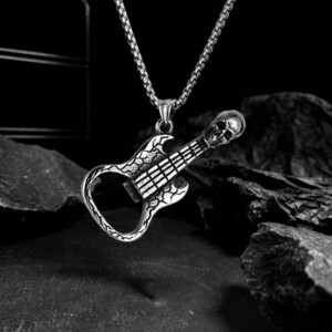 Naszyjnik metal czacha gitara muzyk artysta 376 - miniatura 5
