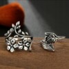 Srebrny zestaw pierścionków retro punk boho 82 - miniatura 7