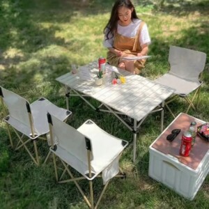 Krzesło ogrodowe kempingowe wędkarskie turystyczne plażowe składane torba - miniatura 6