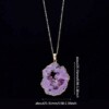 Naszyjnik naturalny geoda kryształ minerały amulet 2.5-3.5 cm fioletowy - miniatura 4