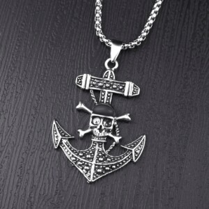 Naszyjnik srebrny łańcuszek kotwica piraci 321 - miniatura 6