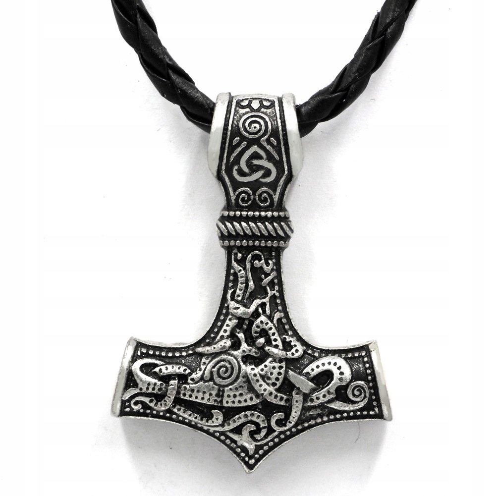 Naszyjnik męski młot thora mjolnir srebrny 125