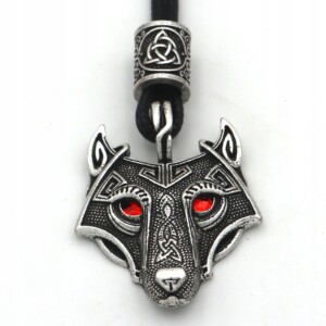 Naszyjnik wikingów runy valknut aegishjalmur 130 - miniatura 1