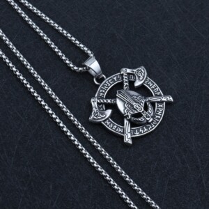 Naszyjnik srebrny wikingów topory runa nordic 406 - miniatura 11