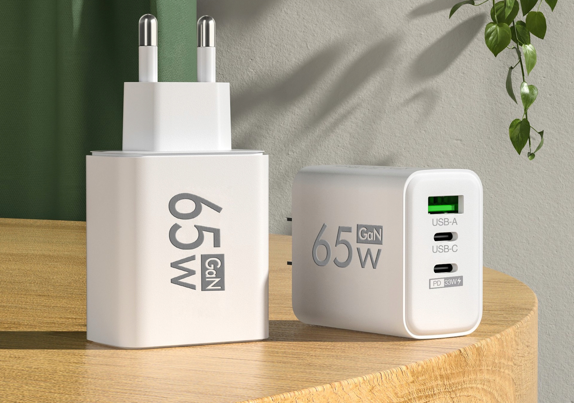 Ładowarka sieciowa gan 65w telefonu tableta 1xusb-a qc3.0, 2xusb-c pd33w - obrazek 4