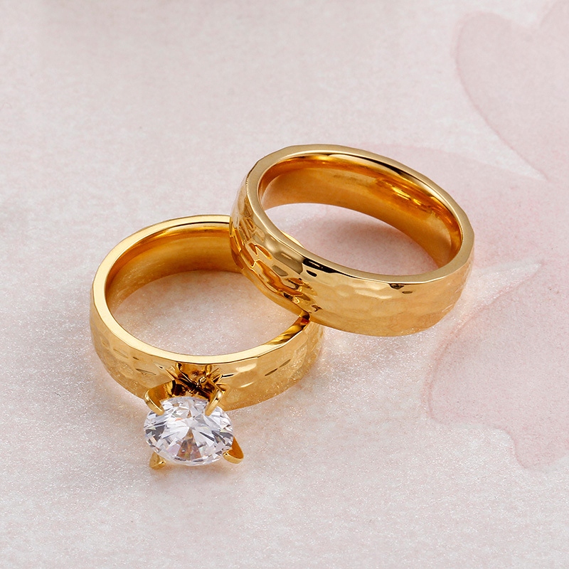 Obrączka pierścionek ślubny złoty stal biżuteria 316l r.19 eu19 us09 - obrazek 4