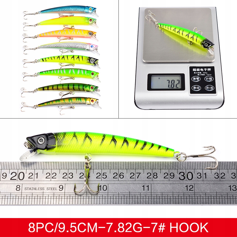 Zestaw woblerów na szczupaka sandacz okoń przynęty 43szt 4-8g 4.5-10cm - obrazek 3