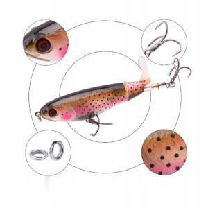 Wobler przynęta wędkarska szczupak sum popper flopper whopper xl 10cm 17g - miniatura 2
