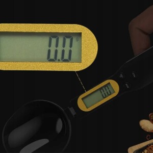 Waga kuchenna łyżka ręczna z miarką precyzyjna wyświetlacz lcd czarna - miniatura 5