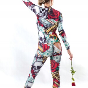 Piżama damska prezent na walentynki dla niej body z klapką guns roses s - miniatura 3