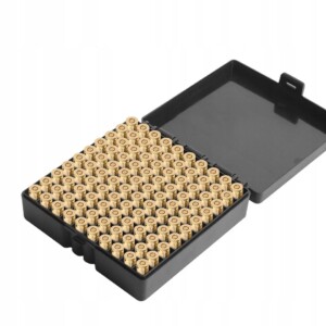 Pudełko skrzynka pojemnik na amunicję 9mm czarne bezpieczne 100 miejsc - miniatura 2