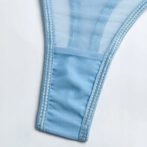 Komplet bielizny damskiej stanik choker pasy uda brzuch string czerwony m - miniatura 9