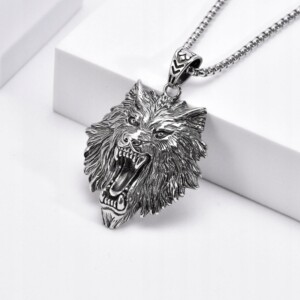 Naszyjnik wilk zawieszka wikingów nordycka 252 - miniatura 4