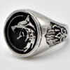 Pierścień sygnet wilk walka nordycki gotyk 501 - miniatura 2