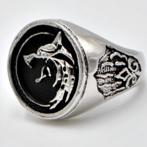 Pierścień sygnet wilk walka nordycki gotyk 501 - miniatura 2