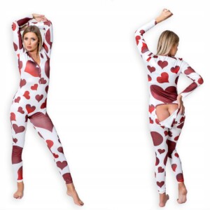 Piżama damska rozpinana z klapką serca 208 r.l - miniatura 2