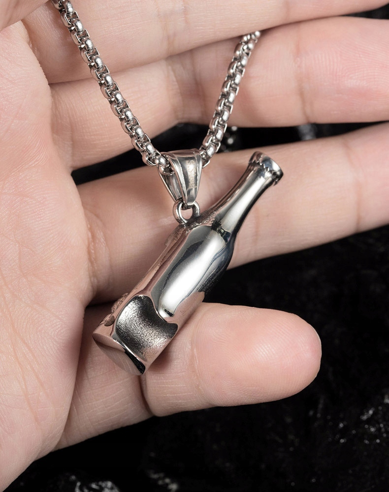 Naszyjnik srebrny otwieracz piwo budda butelka 354 - obrazek 7