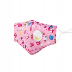 Dla dzieci maska różowa +3x filtr węgiel pm 2.5