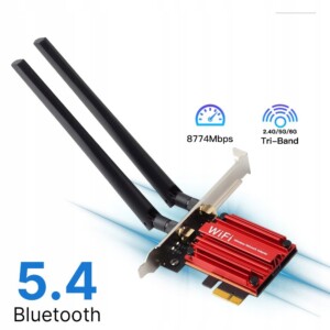 Karta sieciowa wi-fi 7 be200 pci-e + bluetooth 5.4 do 8774 mb/s tri band 6g - miniatura 7