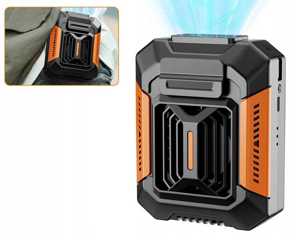 Wiatrak mobilny turystyczny usb wentylator kemping sportowy na pasek 24h - obrazek 4