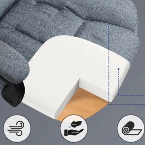 Fotel biurowy ergonomiczny obrotowy ekoskóra szary krzesło do gabinetu - miniatura 5