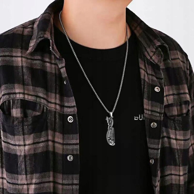 Naszyjnik srebrny łańcuszek smok drapieżnik 346 - obrazek 11