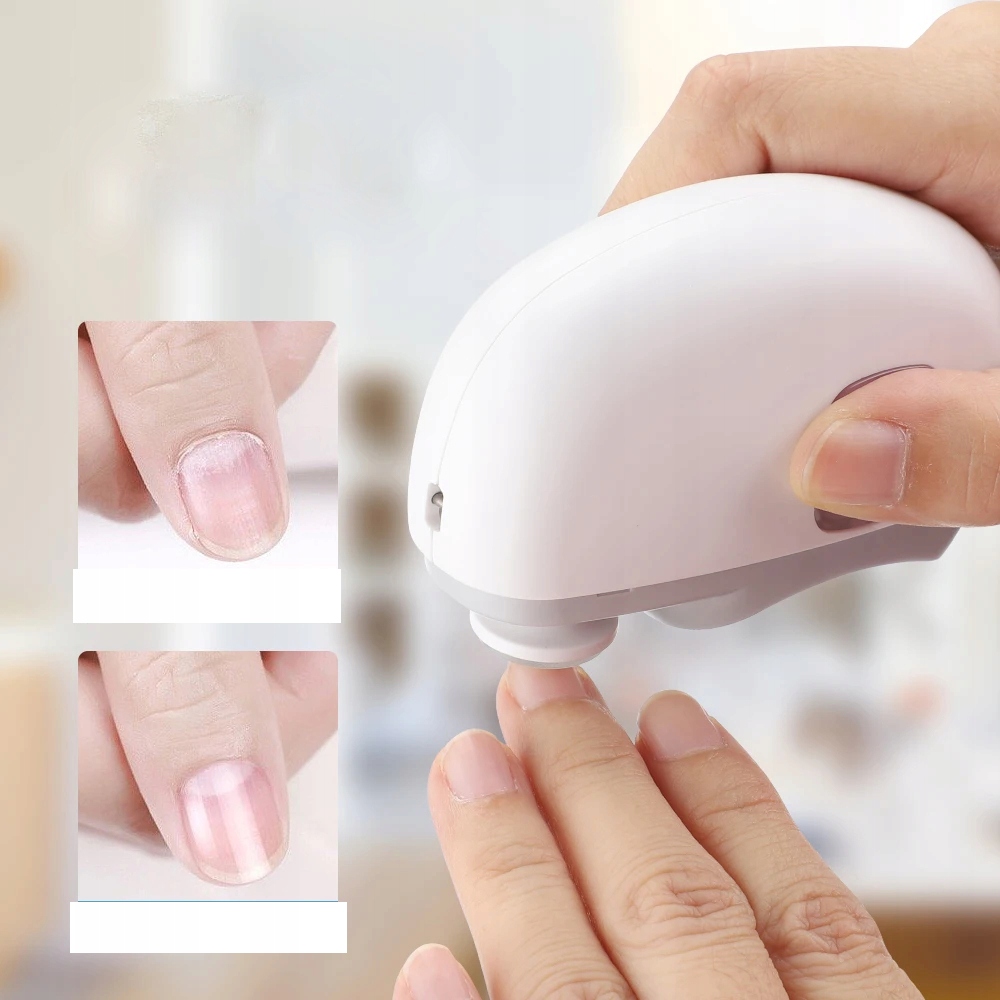 Elektryczny obcinacz do paznokci turystyczny frezarka polerka usb biała - obrazek 8