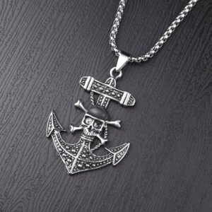 Naszyjnik srebrny łańcuszek kotwica piraci 321 - miniatura 7