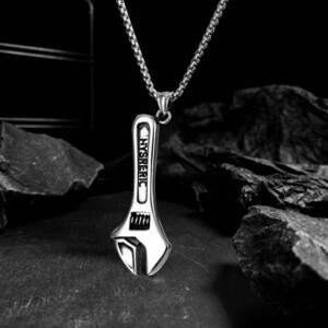 Naszyjnik srebrny łańcuszek mechanik klucz 316l - miniatura 4