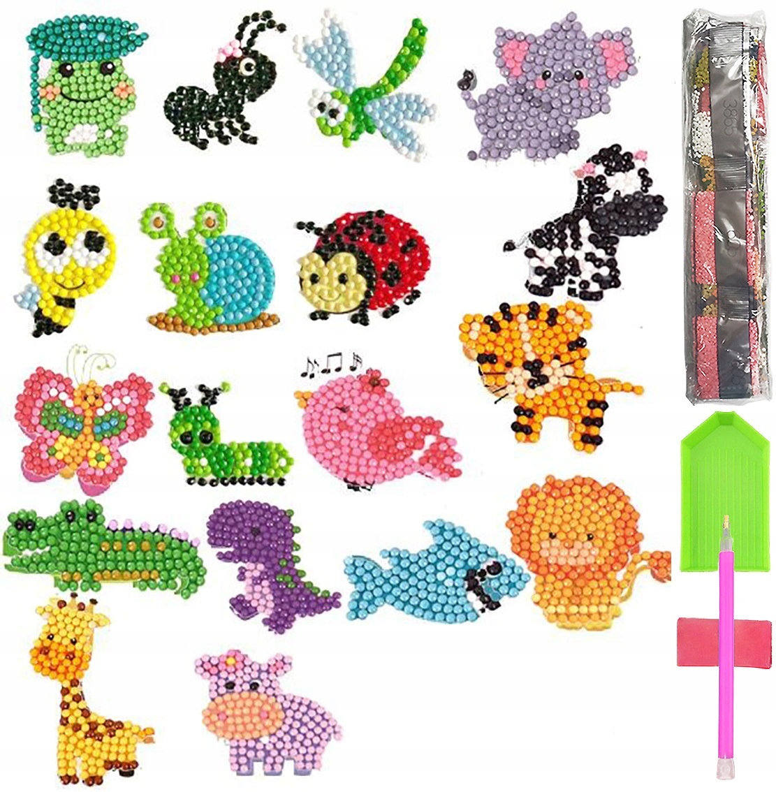 Haft diamentowy 5d zestaw dzieci najklejki puzzle