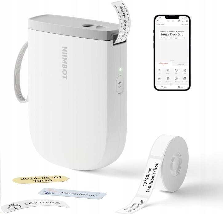 Niimbot d11h bezprzewodowa drukarka termiczna etykiety naklejki 300dpi blue - zdjęcie 13