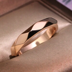 Złota obrączka pierścionek ślubna stal 316l r.22 - miniatura 2