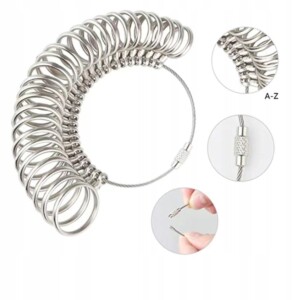 Miarka jubilerska do pierścionków metalowy zestaw miara - miniatura 4