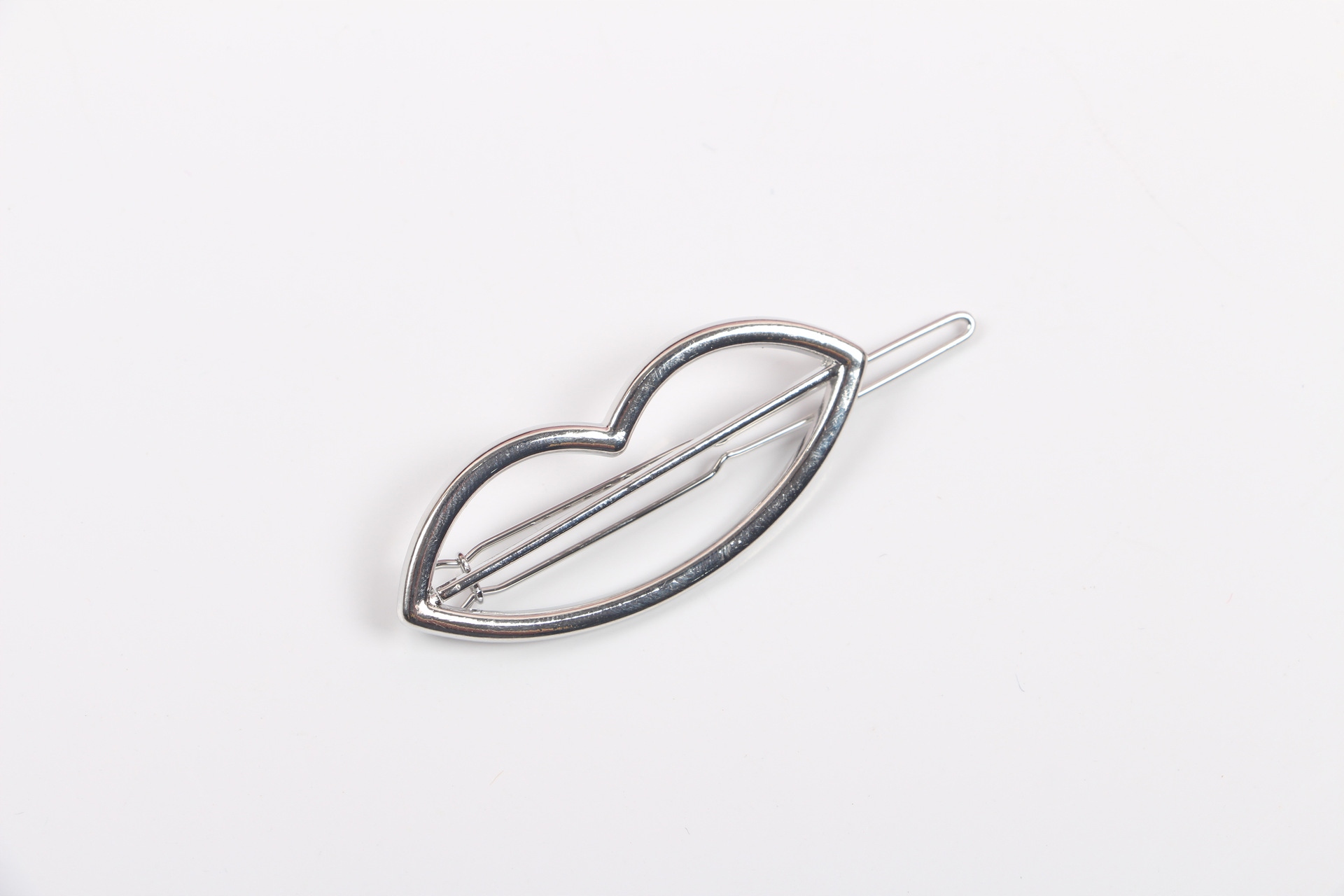 Spinka do włosow metalowa srebrna stal piękna z01 - obrazek 3