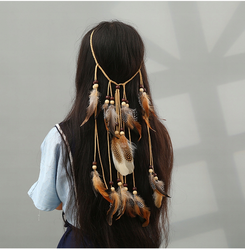 Pióropusz indiański opaska do włosów piórka a6 - obrazek 5