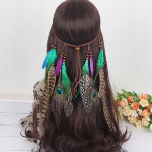 Pióropusz opaska do włosów paw piórka a4 - miniatura 2