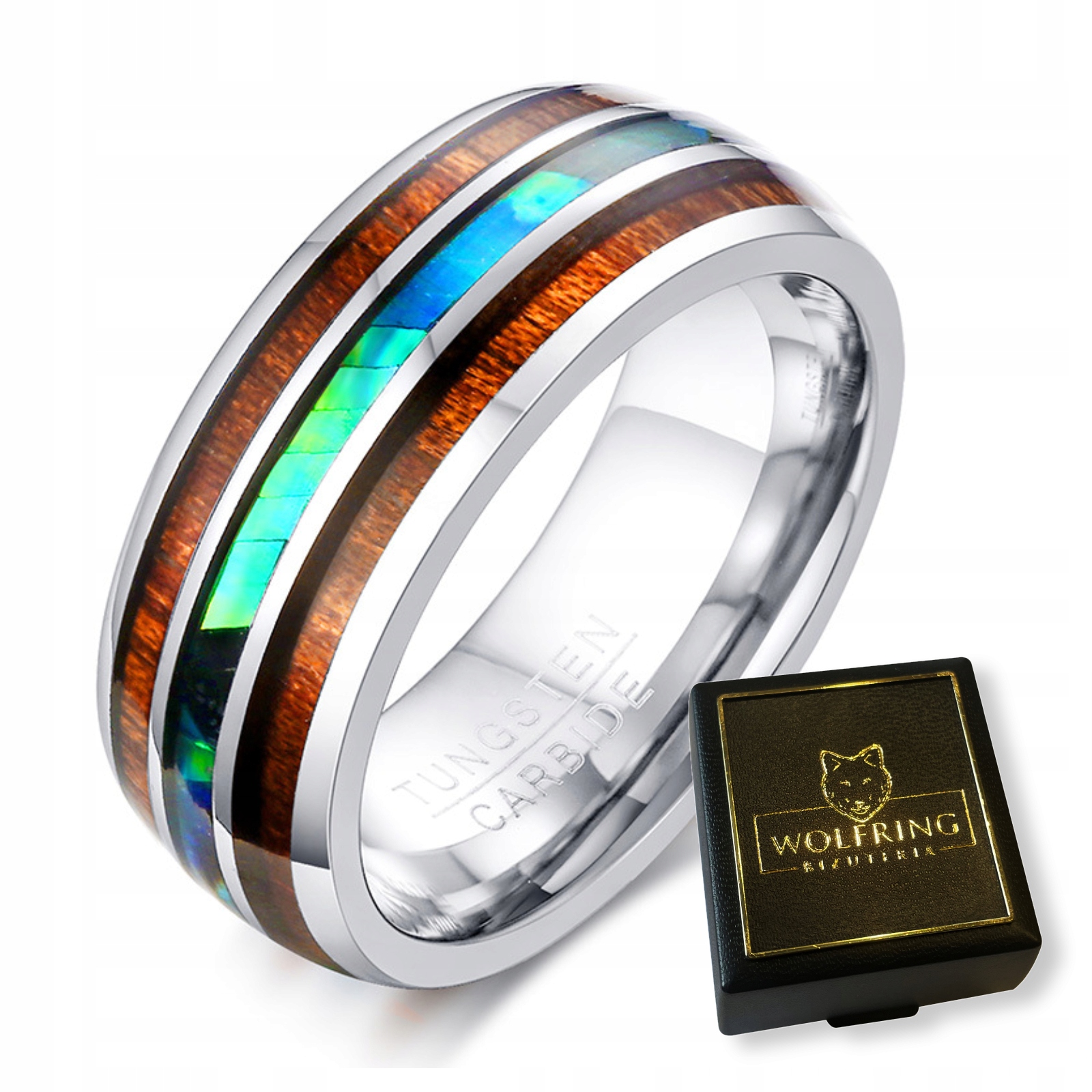 Obrączka pierścień z wolframu wolfring eu22 us10 - zdjęcie 1