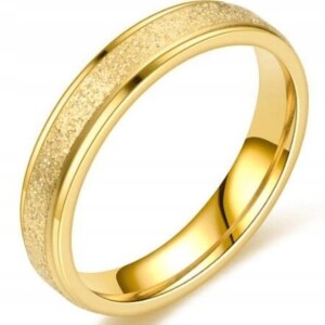Złoty pierścionek obrączka ślubna stal 316l r.28 - miniatura 1