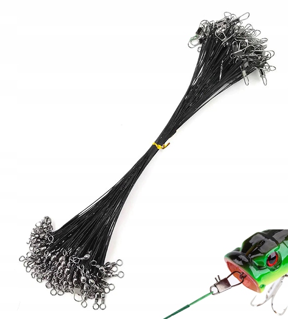 Przypon stalowy komplet 10 sztuk 7kg czarny 15cm - zdjęcie 1