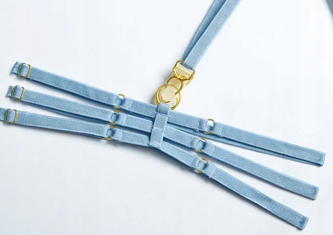 Komplet bielizny damskiej stanik choker pasy uda brzuch string czerwony m - zdjęcie 6