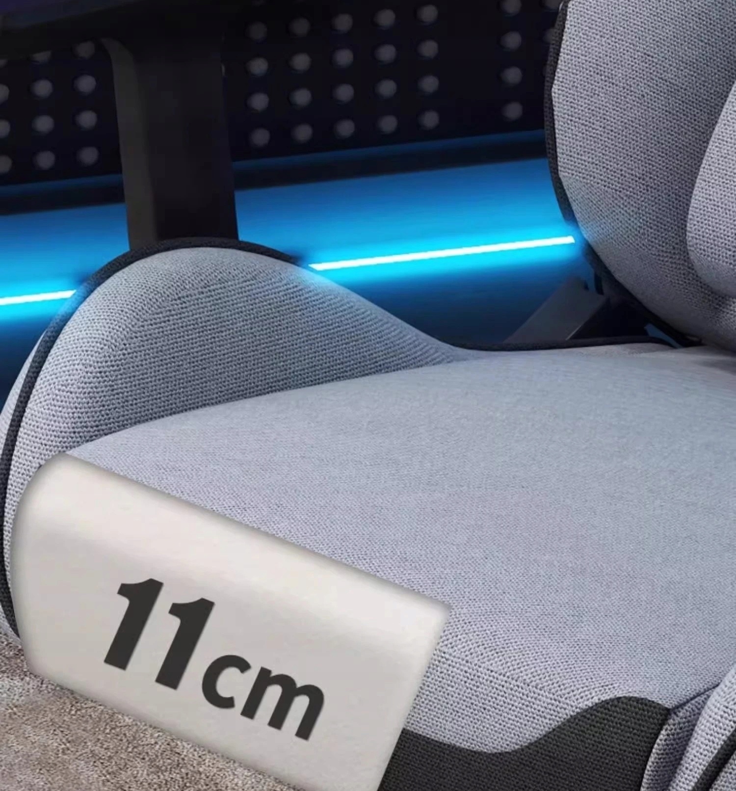 Fotel gamingowy ergonimiczny biurowy obrotowy z podnóżkiem szary do biura - obrazek 8