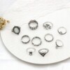 Srebrny zestaw pierścionków retro punk boho 15 - miniatura 3