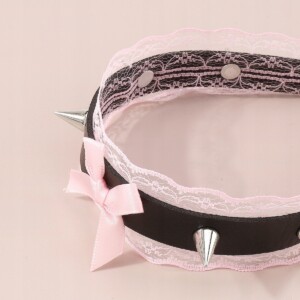 Choker koronkowy haft czarny naszyjnik gothic ch10 - miniatura 8