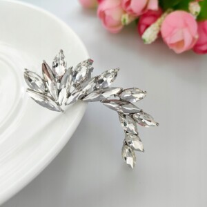 Kolczyk kryształowy z kryształów piękny na ucho klips błyszczący damski - miniatura 4