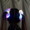 Frotka opaska do włosów gumka led świecąca na imprezę glow piękna różowa - miniatura 3