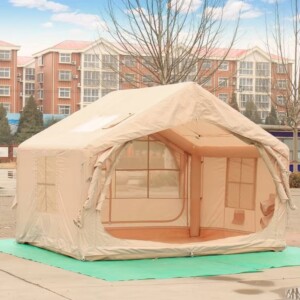 Duży namiot kempingowy pompowany 5 osobowy dmuchany pompka 8m2 320x250cm - miniatura 13