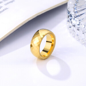 Obrączka pierścionek wolfram biżuteria wolfring złoty eu19 us9 - miniatura 2