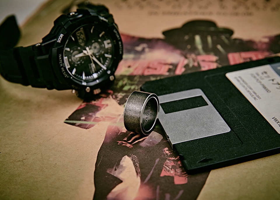 Pierścień stalowy srebrny wikingów 316l amulet 145 - obrazek 7