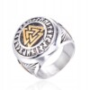 Pierścień sygnet valknut wiking nordycki runy 502 - miniatura 5
